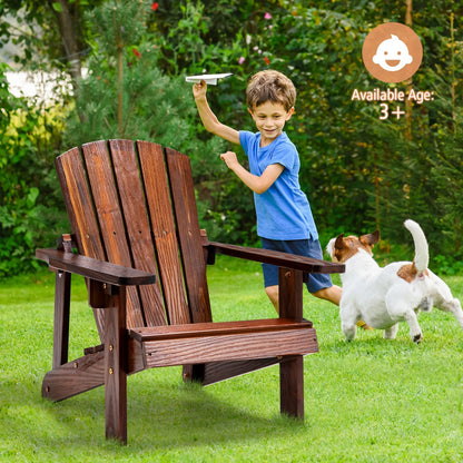 Kid's Adirondack Chair with High Backrest and Arm Rest