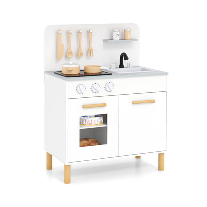 Kids Kitchen Playset with Cooking Accessories and Storage