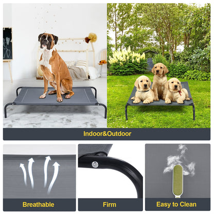 Large Indoor Outdoor Camping Steel Frame Elevated Pet Cot Mat