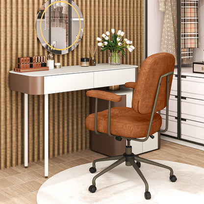 Leathaire Upholstered Task Home Office Chair with Cushioned Back
