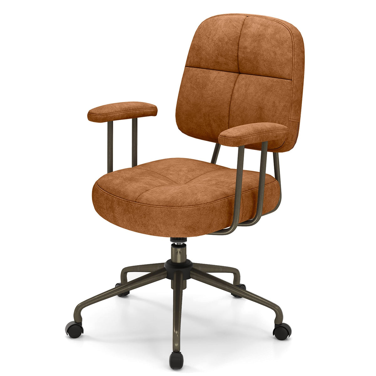 Leathaire Upholstered Task Home Office Chair with Cushioned Back