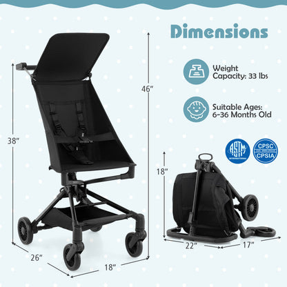 Lightweight Airplane-Ready Stroller with All-Terrain Wheels