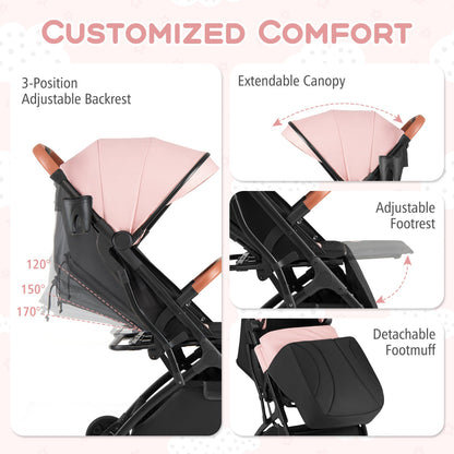 Lightweight Baby Stroller Compact Travel Stroller with One-Hand Folding