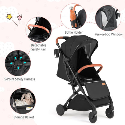 Lightweight Baby Stroller Compact Travel Stroller with One-Hand Folding