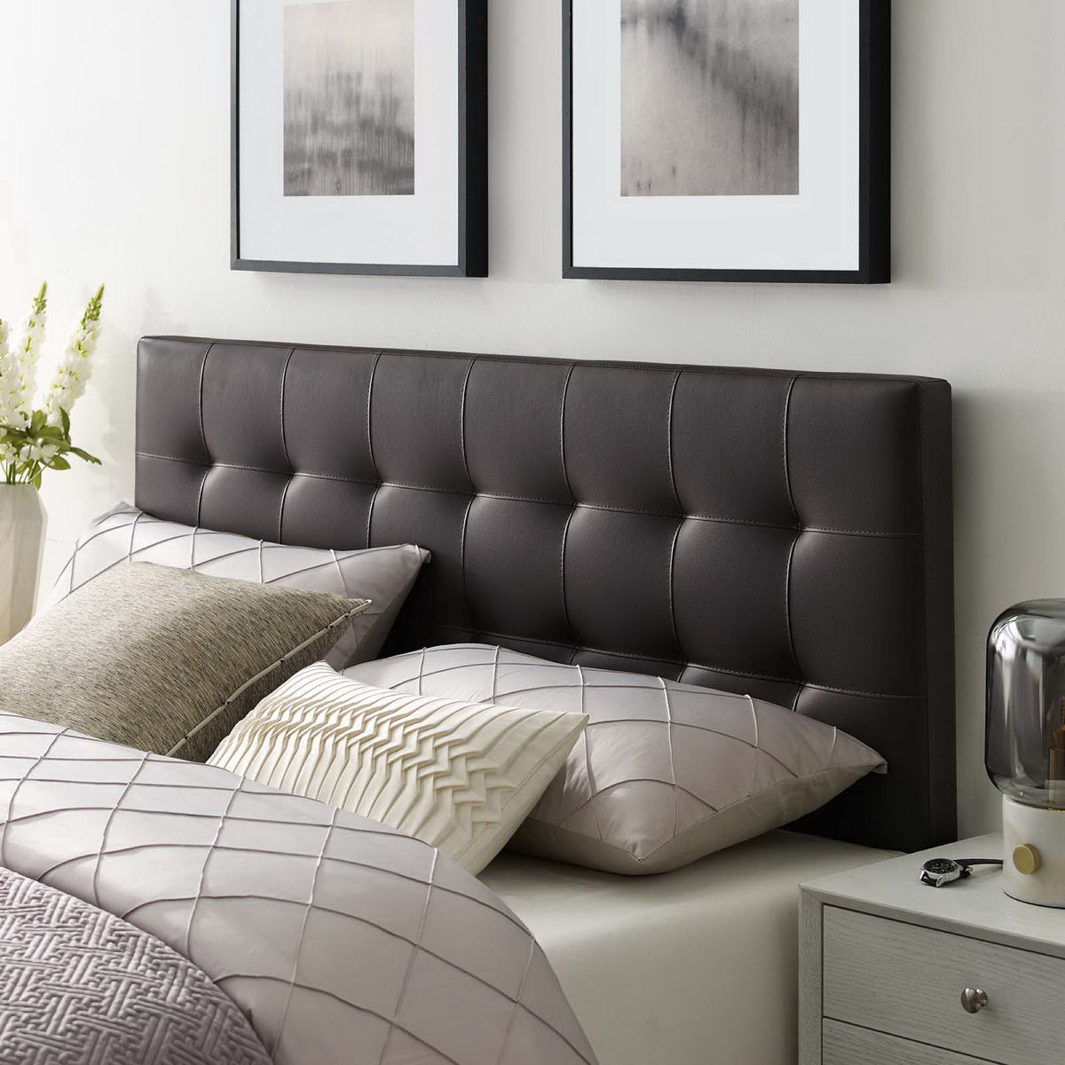 Lily Upholstered Vinyl Queen Headboard by Modway