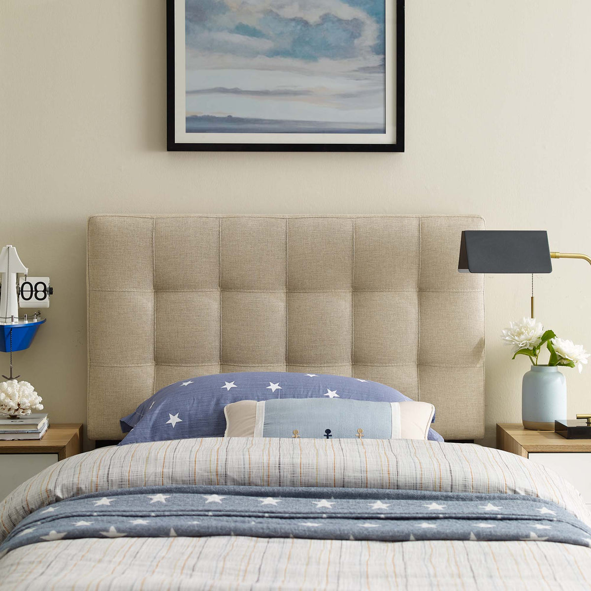 Lily Upholstered Fabric Twin Headboard by Modway