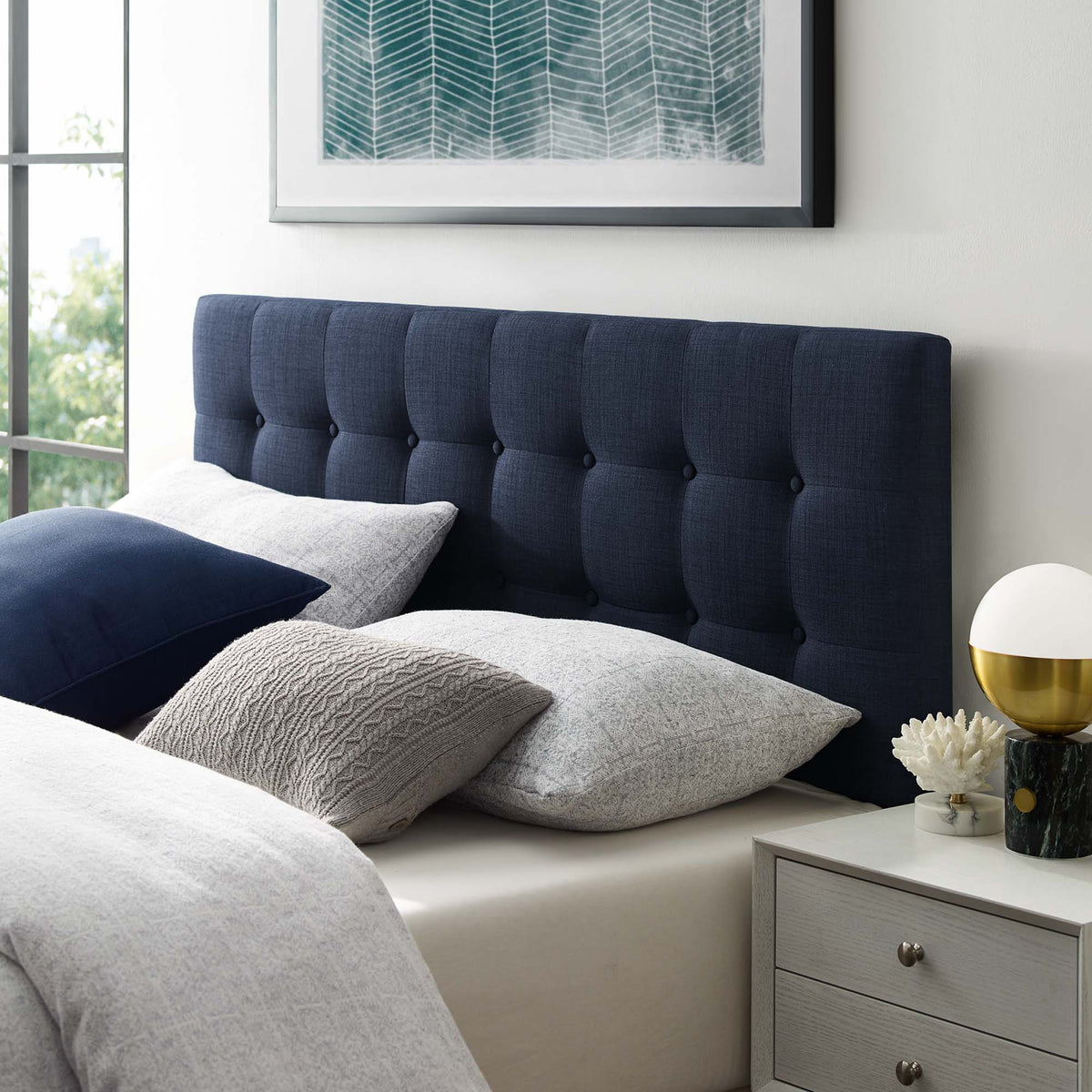Emily Upholstered Fabric Full Headboard by Modway