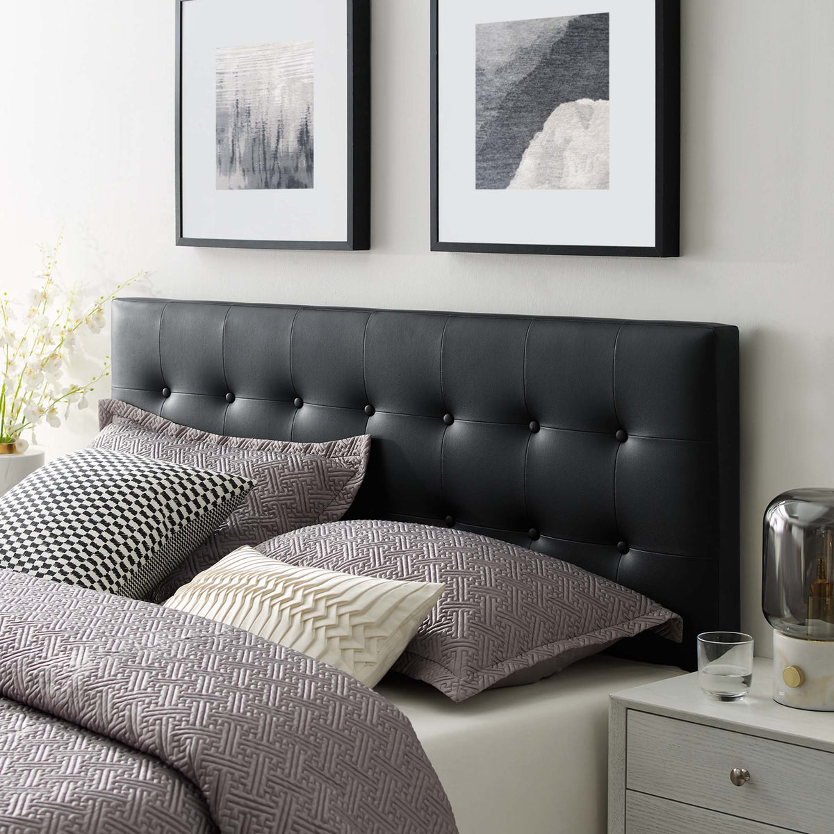 Emily Upholstered Vinyl Full Headboard by Modway