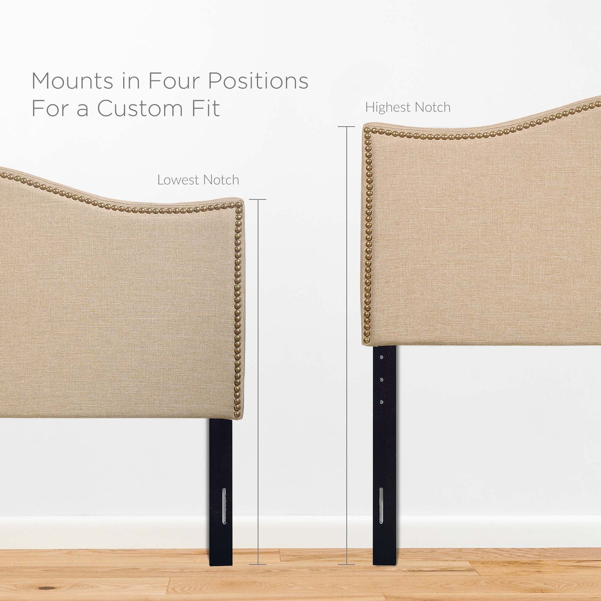 Curl Nailhead Upholstered Queen Headboard by Modway