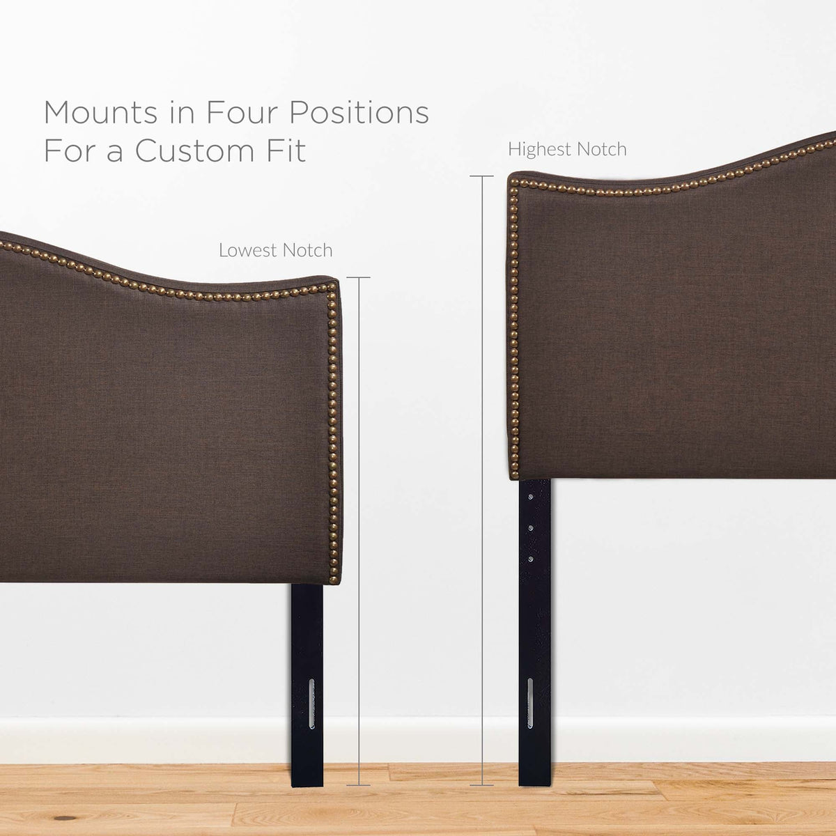 Curl Nailhead Upholstered Queen Headboard by Modway
