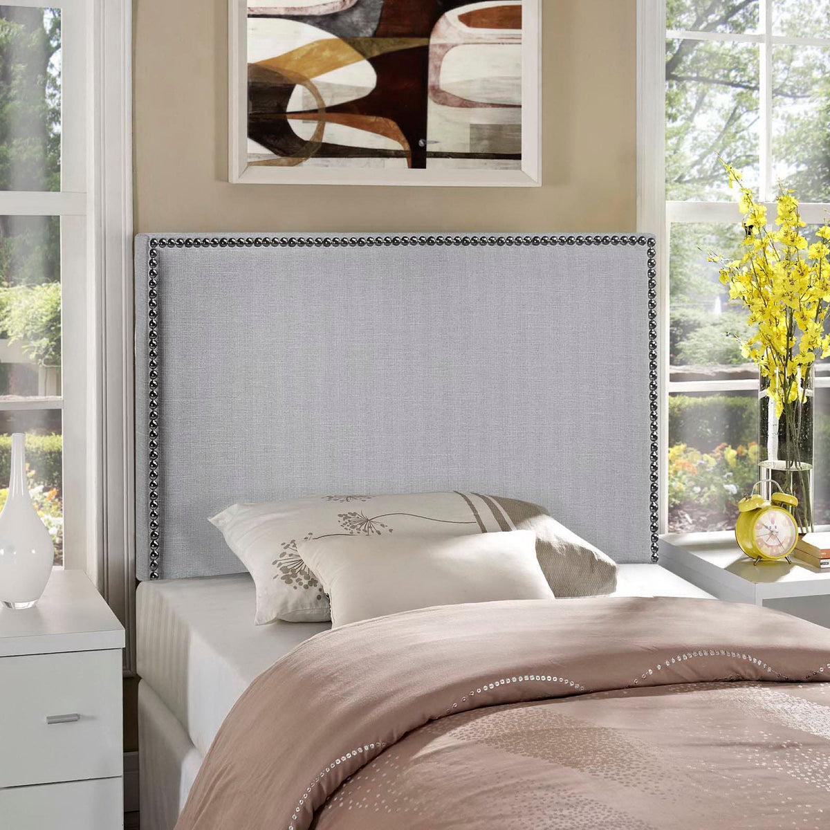 Region Nailhead Upholstered Twin Headboard by Modway