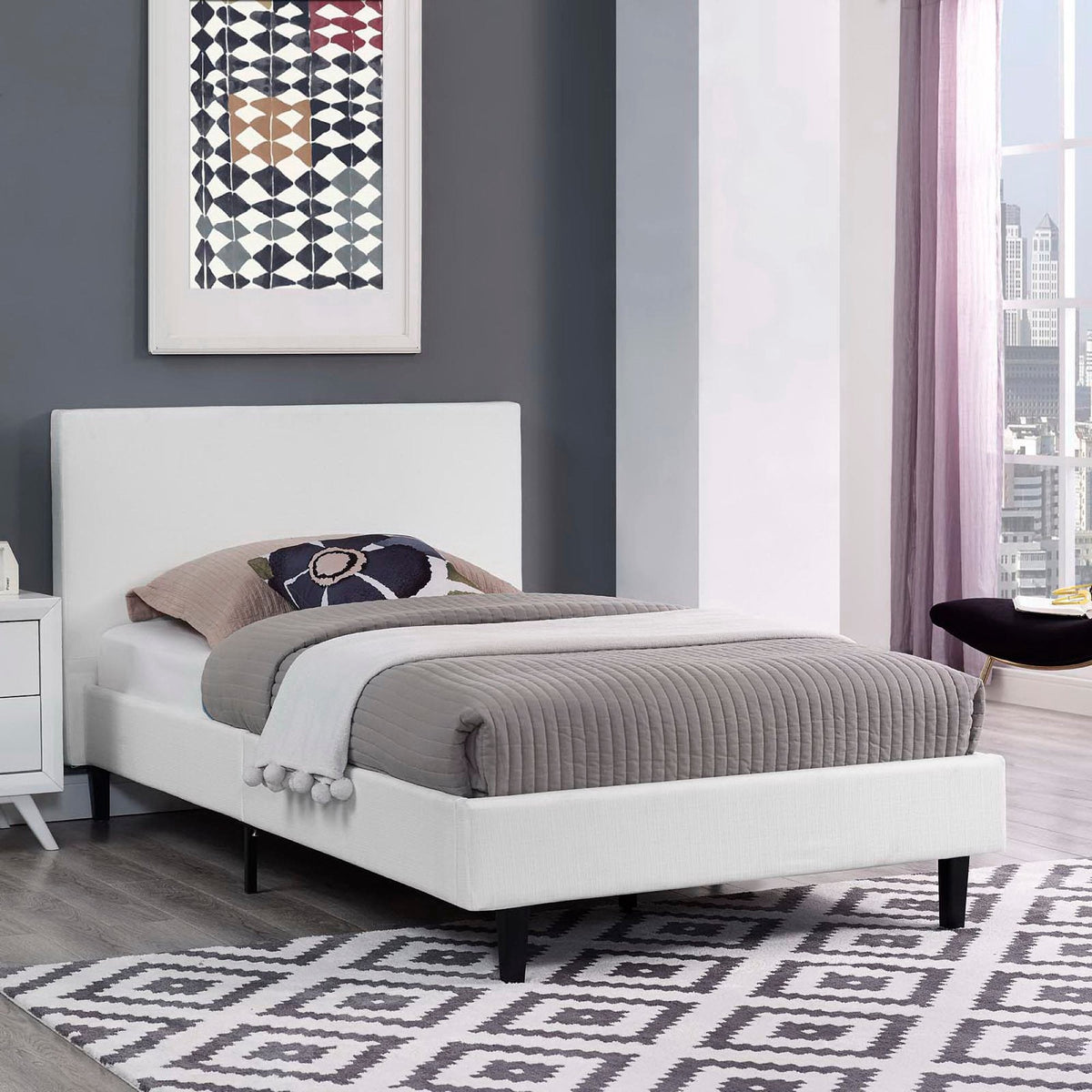 Anya Fabric Twin Bed by Modway