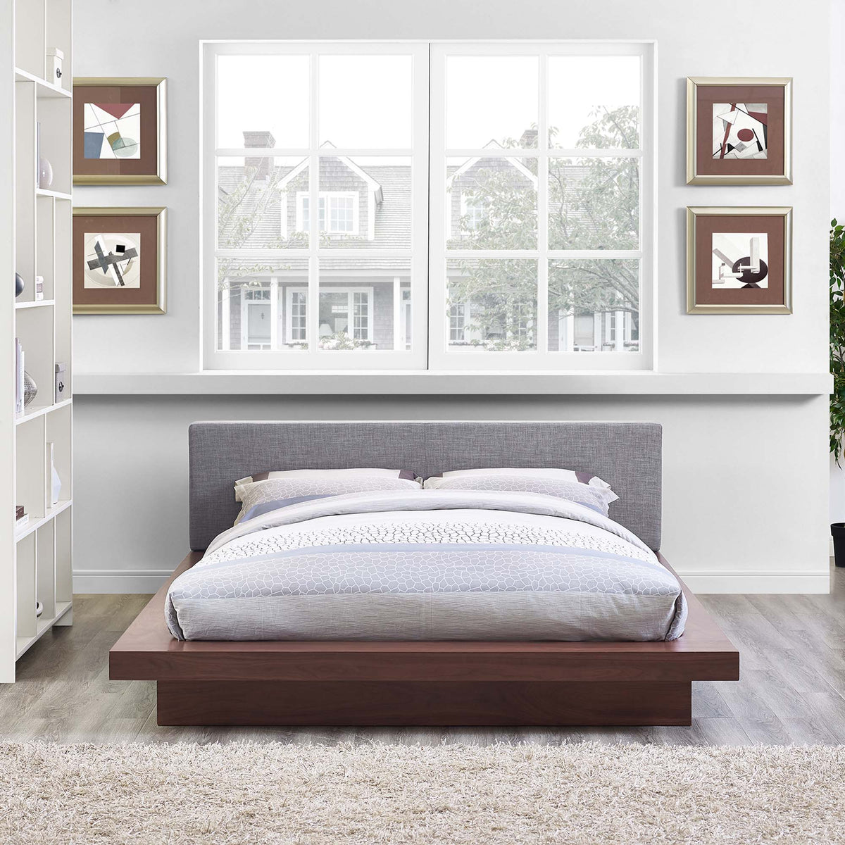 Freja Fabric Queen Platform Bed by Modway