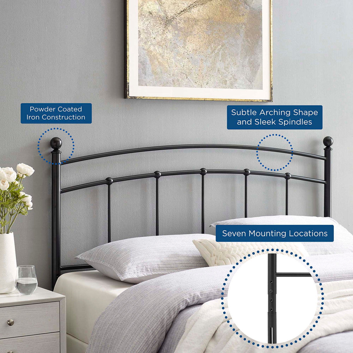 Abigail Metal Queen Headboard by Modway