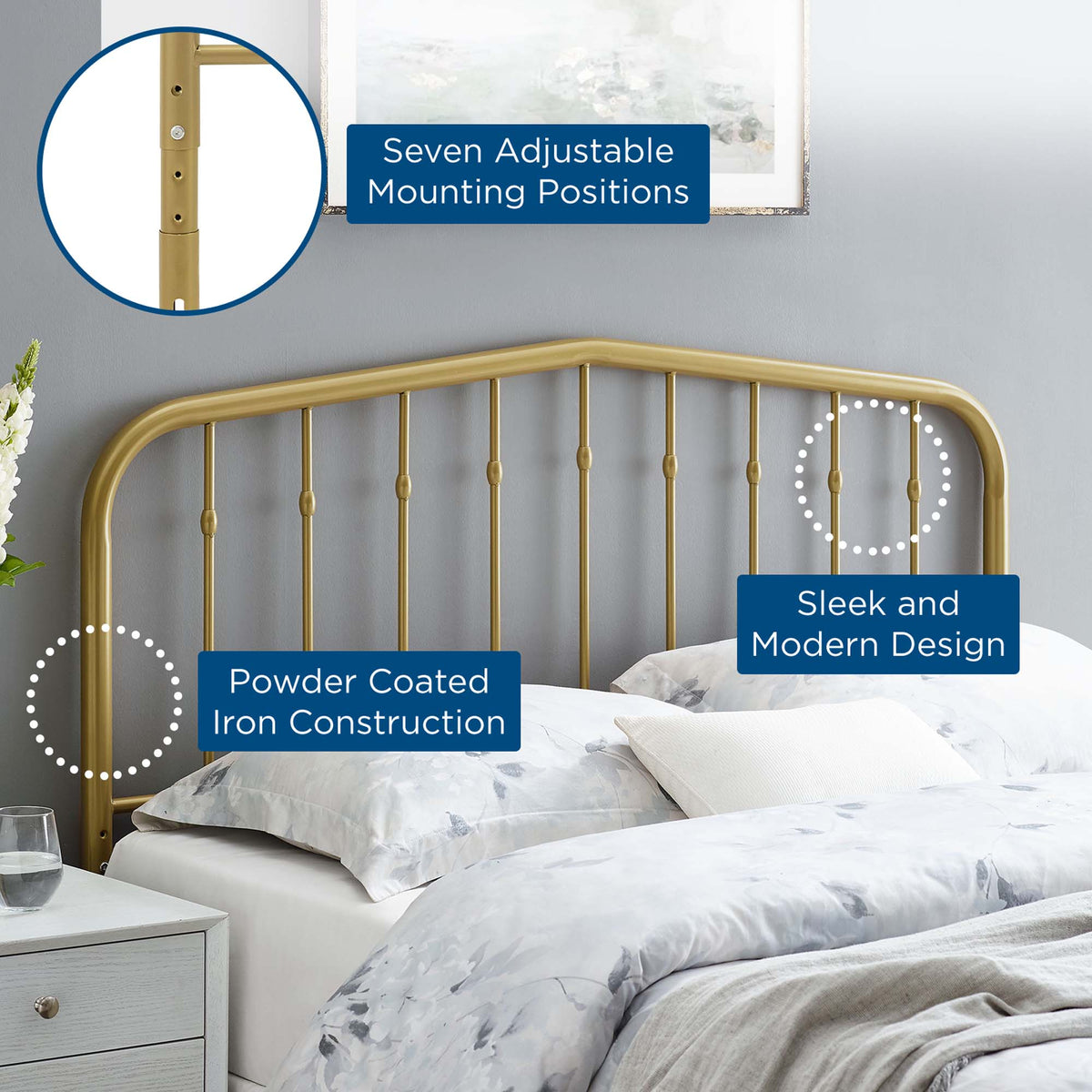 Lennon Metal Queen Headboard by Modway