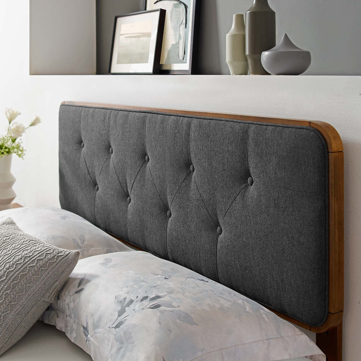 Collins Tufted Fabric and Wood Twin Headboard by Modway