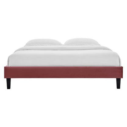 Reign Performance Velvet Queen Platform Bed Frame by Modway