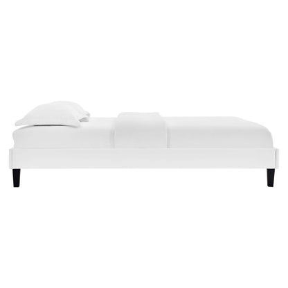 Alessi Performance Velvet Queen Platform Bed by Modway - Dusty Rose / White (MOD-6283)