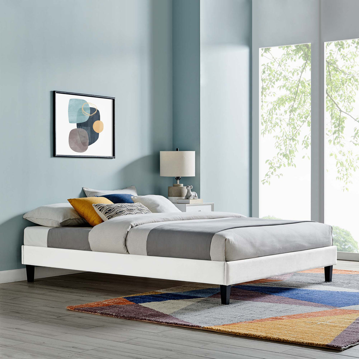 Reign Performance Velvet Queen Platform Bed Frame by Modway