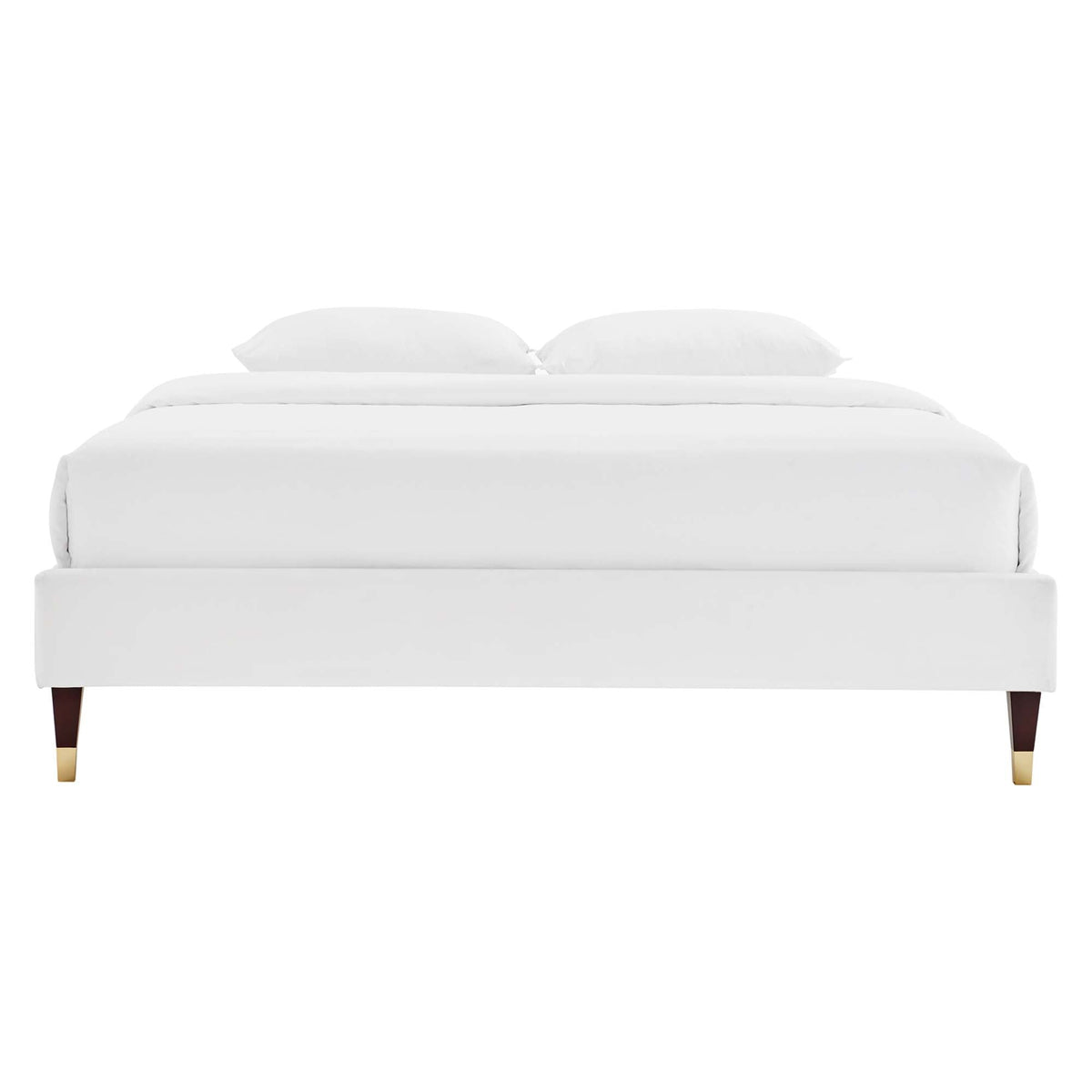 Current Performance Velvet Queen Platform Bed by Modway - Dusty Rose / White