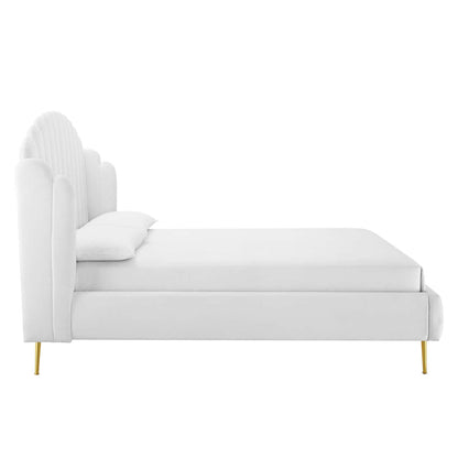 Lana Performance Velvet Queen Wingback Platform Bed by Modway