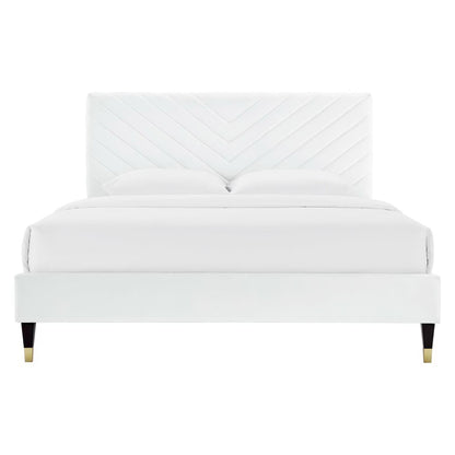 Roxanne Performance Velvet Queen Platform Bed by Modway