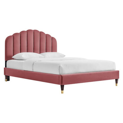 Daisy Performance Velvet Queen Platform Bed by Modway