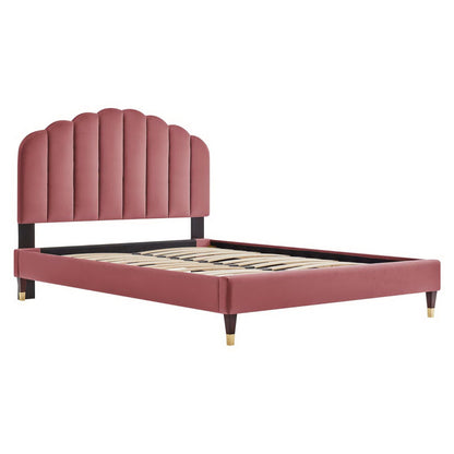 Daisy Performance Velvet Queen Platform Bed by Modway