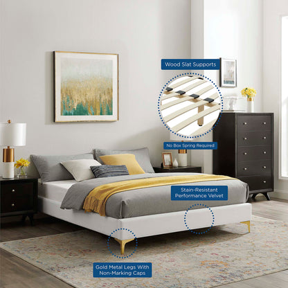 Sutton Performance Velvet King Bed Frame by Modway