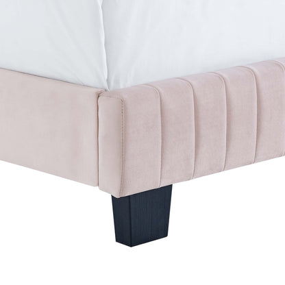 Celine Channel Tufted Performance Velvet Queen Bed by Modway