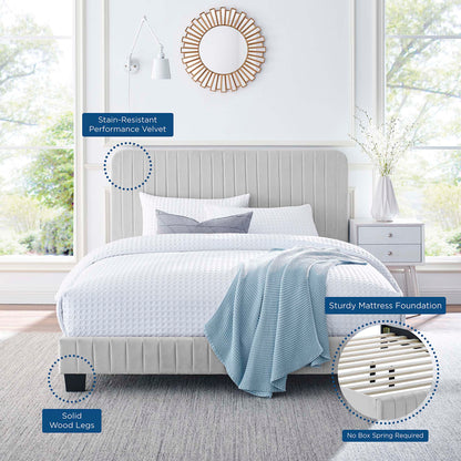 Celine Channel Tufted Performance Velvet Queen Platform Bed by Modway