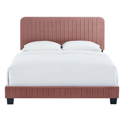 Celine Channel Tufted Performance Velvet Twin Platform Bed by Modway