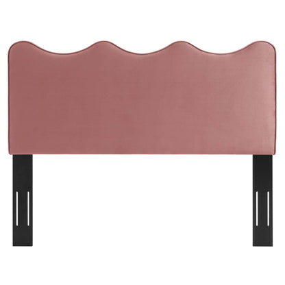 Current Performance Velvet Queen Platform Bed by Modway - Dusty Rose / White