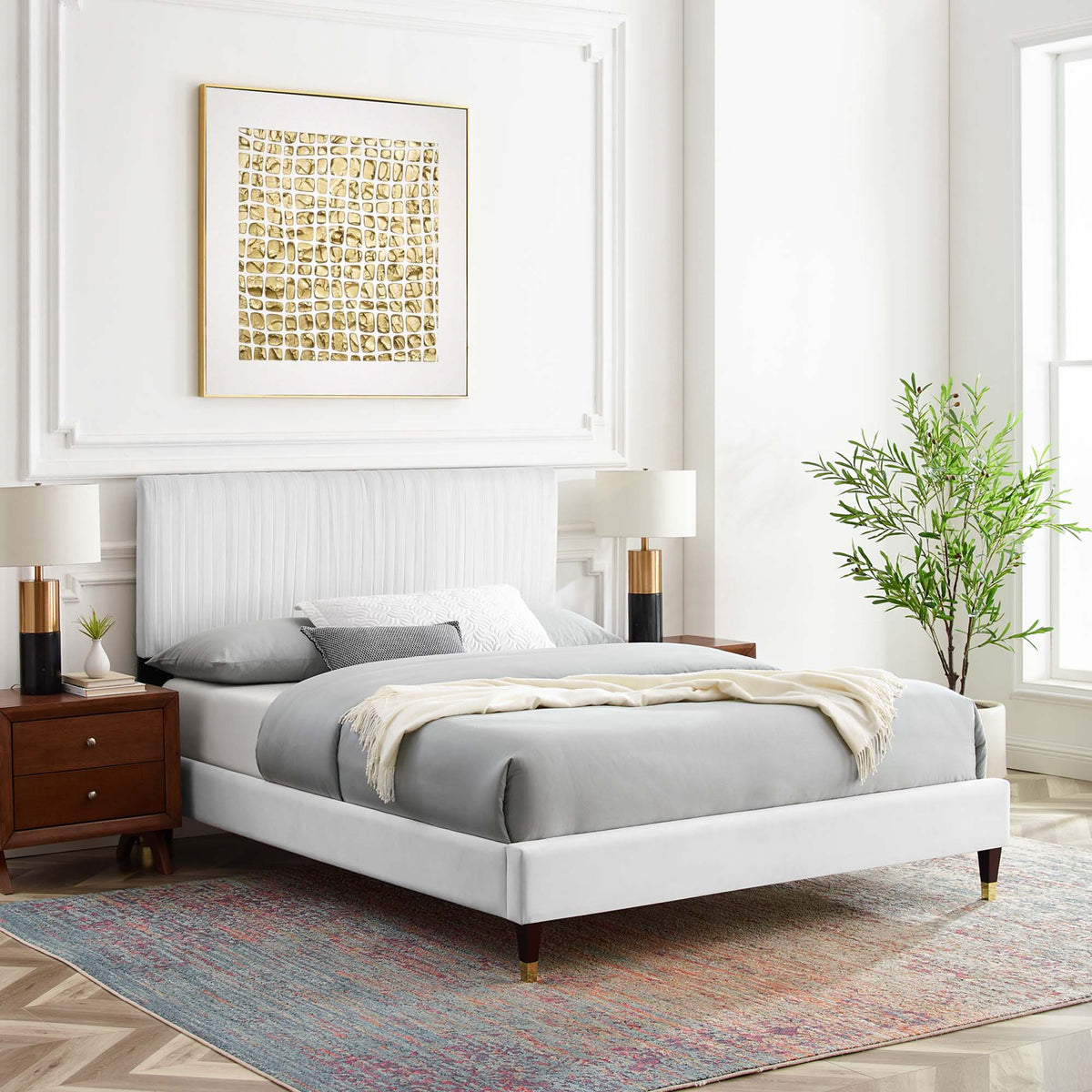 Peyton Performance Velvet Queen Platform Bed by Modway - MOD-6596
