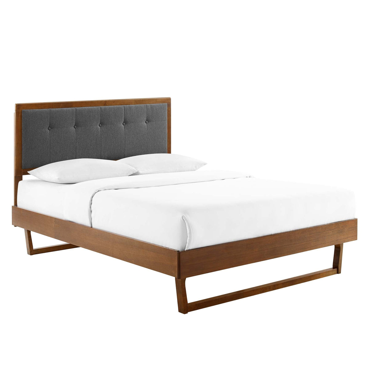 Willow Wood King Platform Bed with Angular Frame by Modway