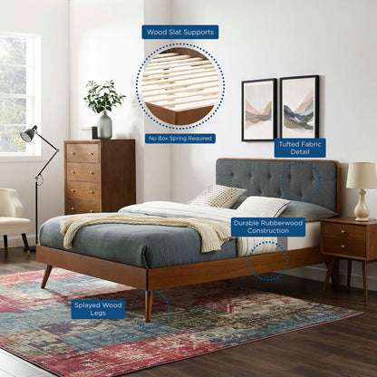Bridgette Wood King Platform Bed With Splayed Legs by Modway