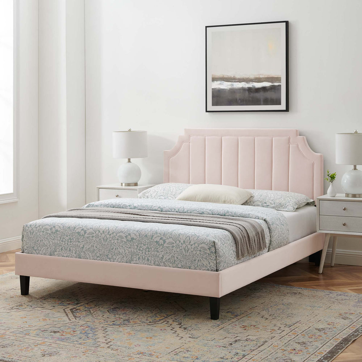 Sienna Performance Velvet Queen Platform Bed by Modway - MOD-6714