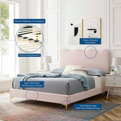 Current Performance Velvet Twin Platform Bed by Modway - MOD-6727