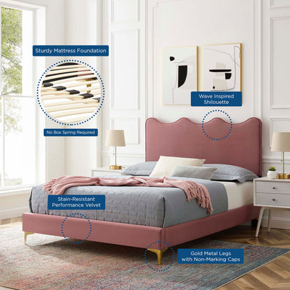 Current Performance Velvet Full Platform Bed by Modway - MOD-6730