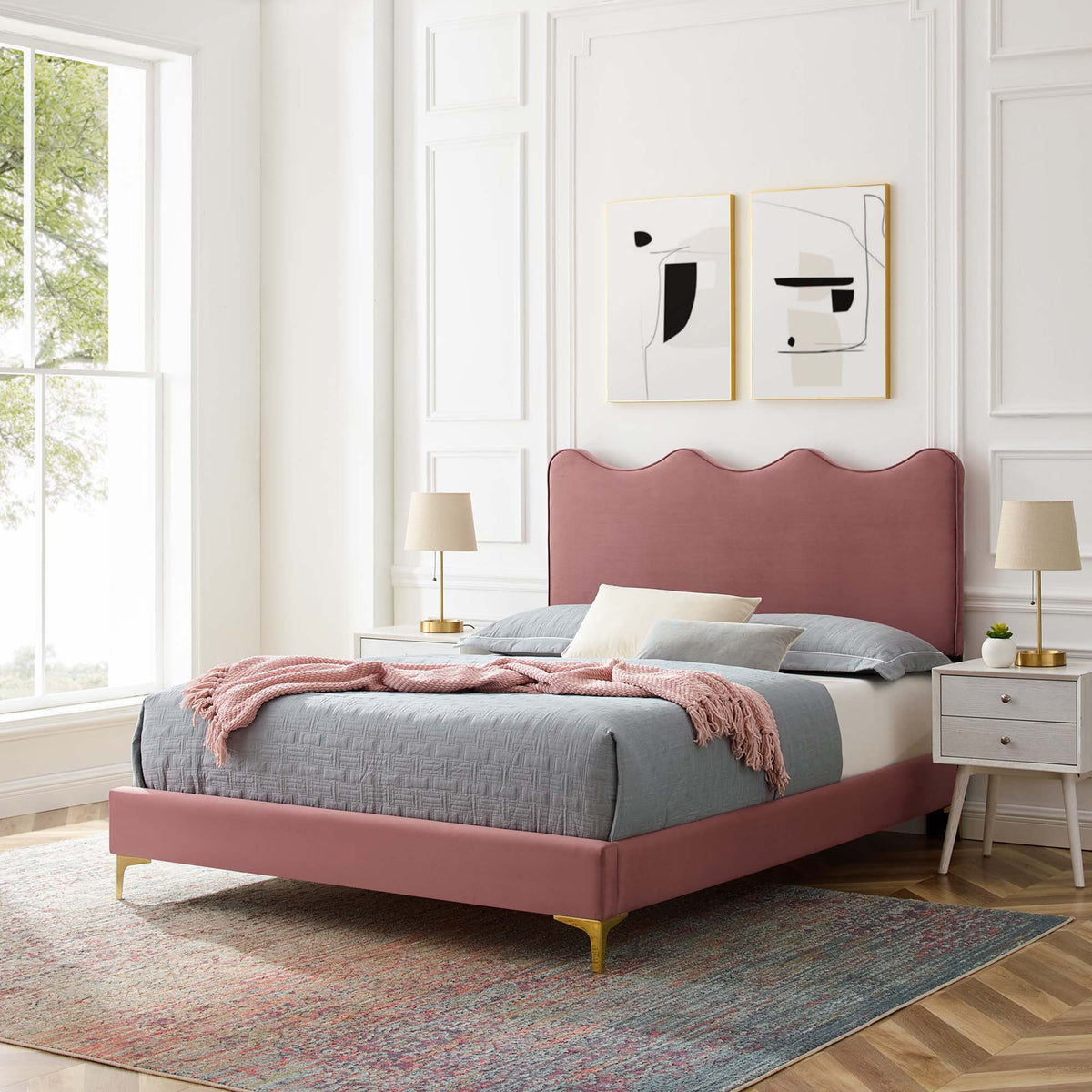 Current Performance Velvet Full Platform Bed by Modway - MOD-6730