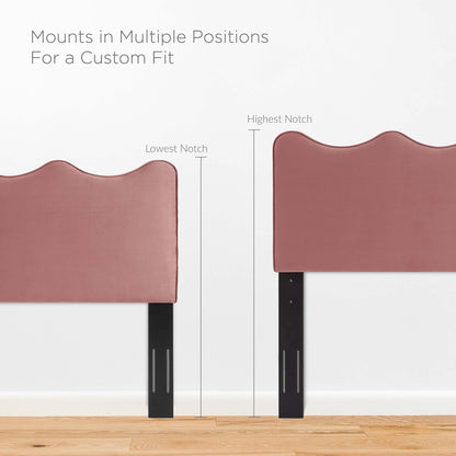 Current Performance Velvet Queen Platform Bed by Modway - Dusty Rose / Pink / White