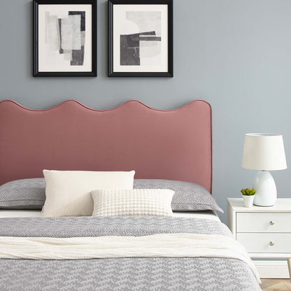 Current Performance Velvet Queen Platform Bed by Modway - Dusty Rose / Light Gray / Pink / White
