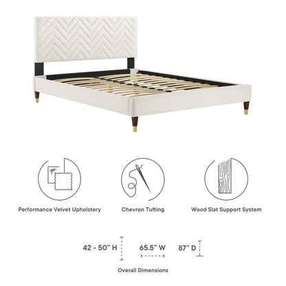 Leah Chevron Tufted Performance Velvet Queen Platform Bed by Modway - MOD-6969