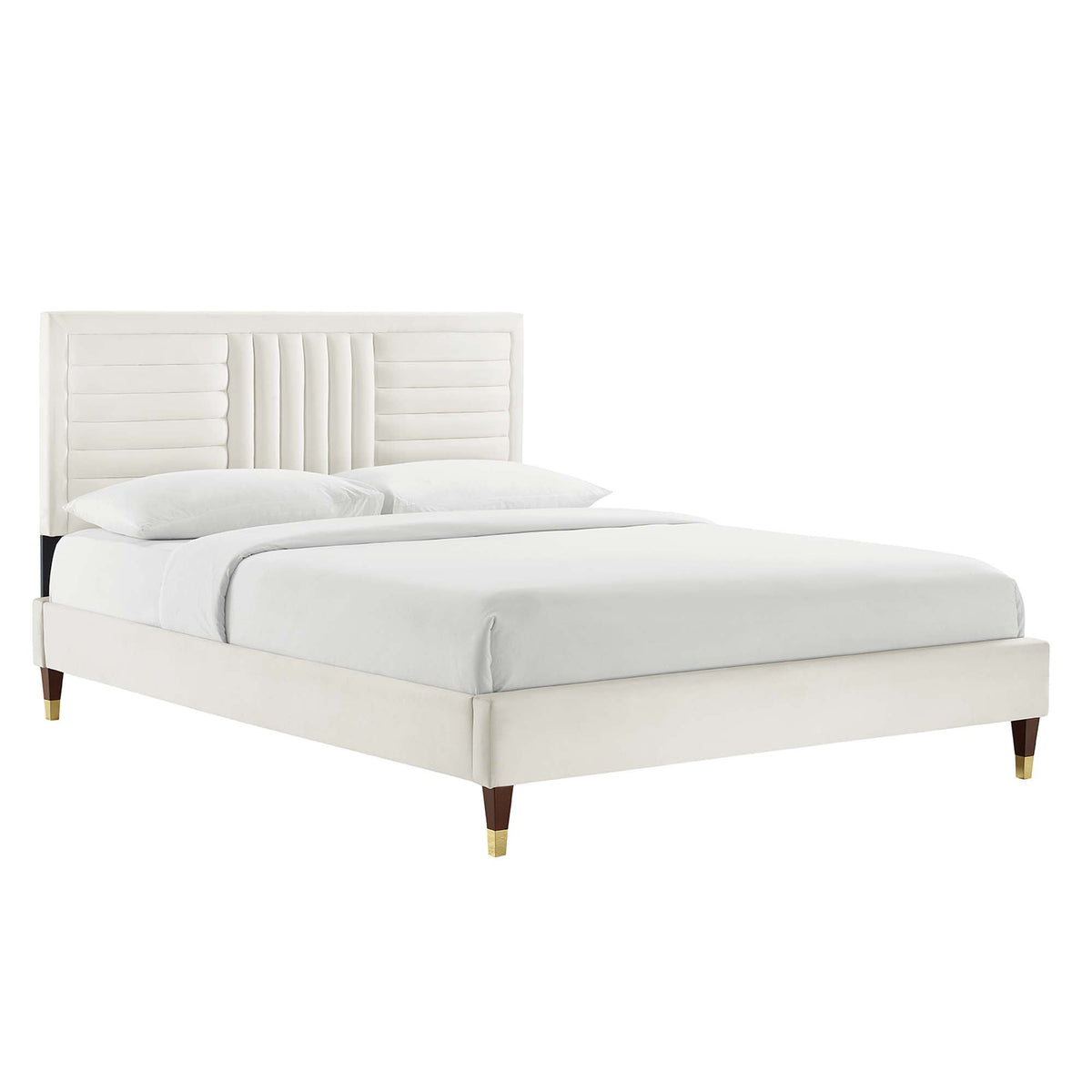 Sofia Channel Tufted Performance Velvet Queen Platform Bed by Modway - MOD-6971