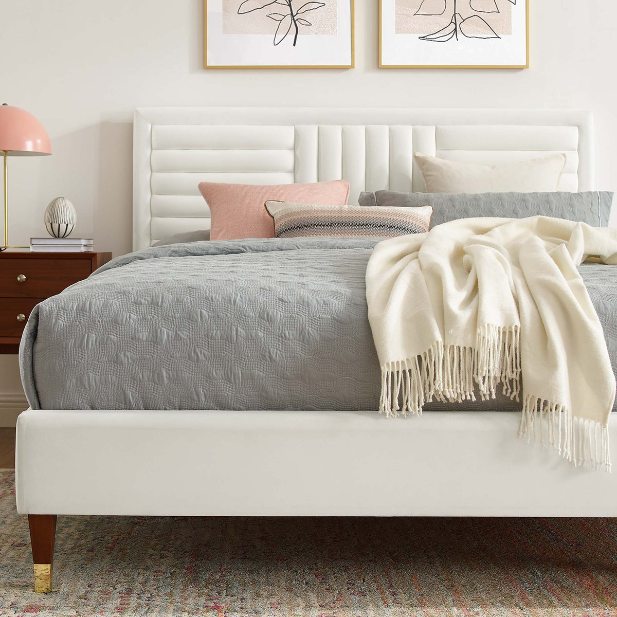 Sofia Channel Tufted Performance Velvet Queen Platform Bed by Modway - MOD-6971