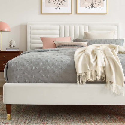 Sofia Channel Tufted Performance Velvet Queen Platform Bed by Modway - MOD-6971