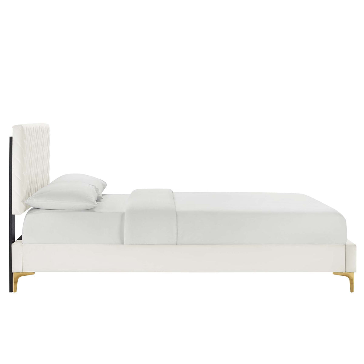 Leah Chevron Tufted Performance Velvet Queen Platform Bed by Modway - MOD-6977