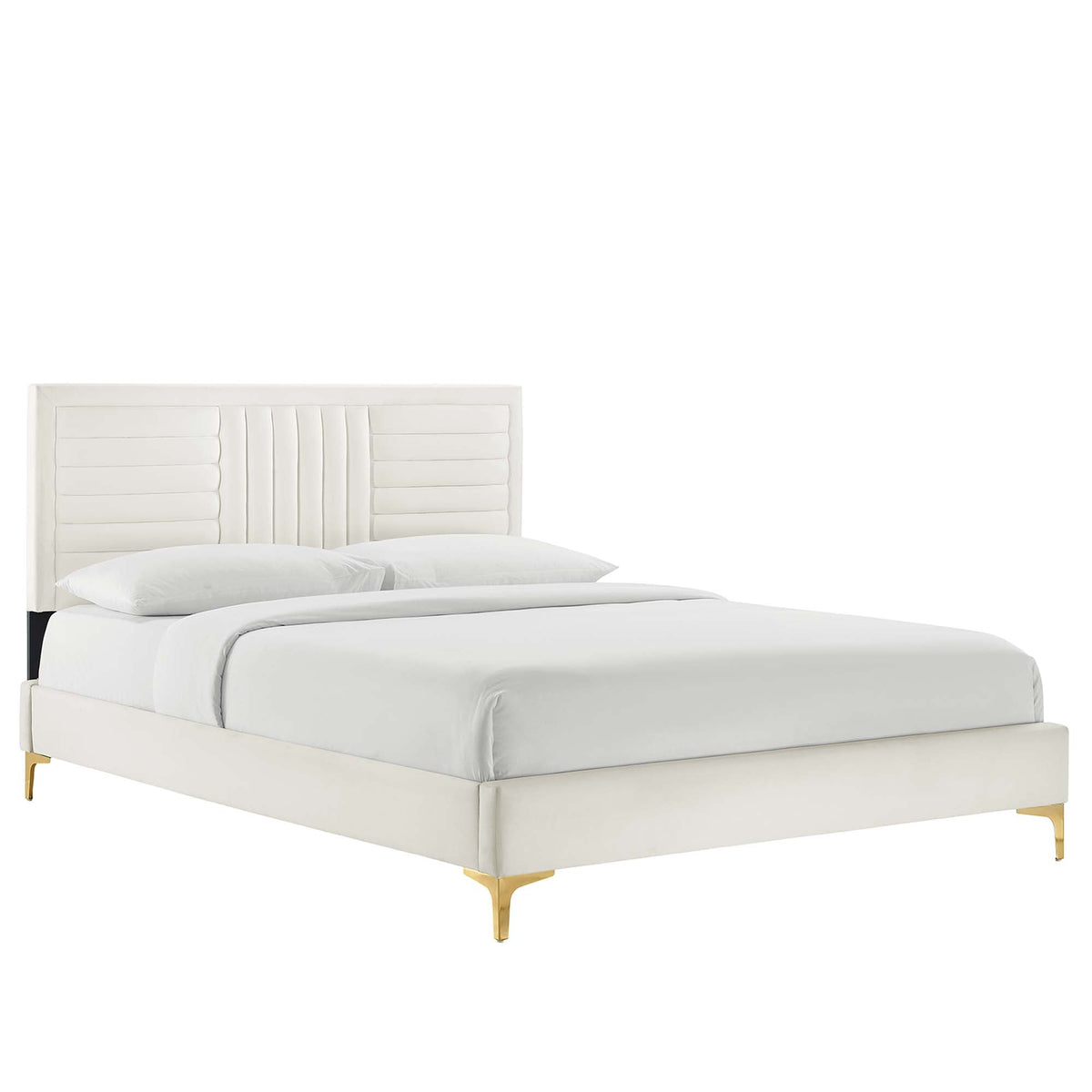 Sofia Channel Tufted Performance Velvet Queen Platform Bed by Modway - MOD-6979
