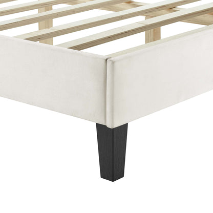 Leah Chevron Tufted Performance Velvet Twin Platform Bed by Modway
