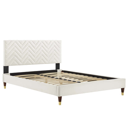 Leah Chevron Tufted Performance Velvet Full Platform Bed by Modway - MOD-6997